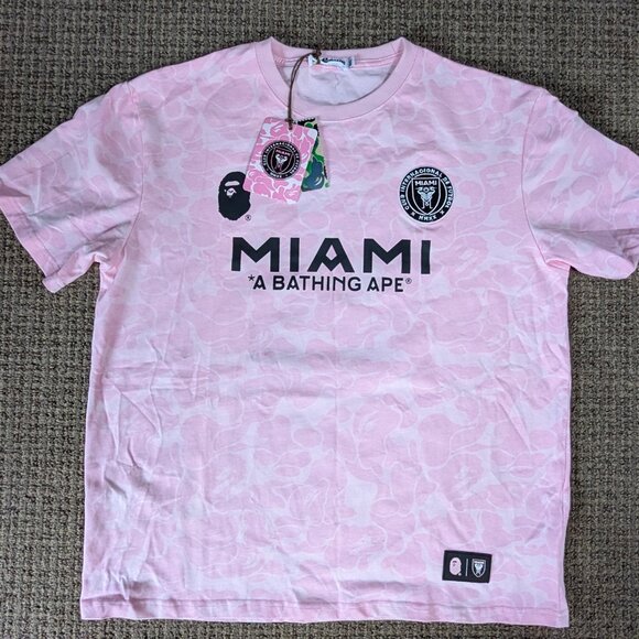 NWT: A BATHING APE Miami Graphic T-Shirt Pink Camo Design Size 3XL - Picture 10 of 10